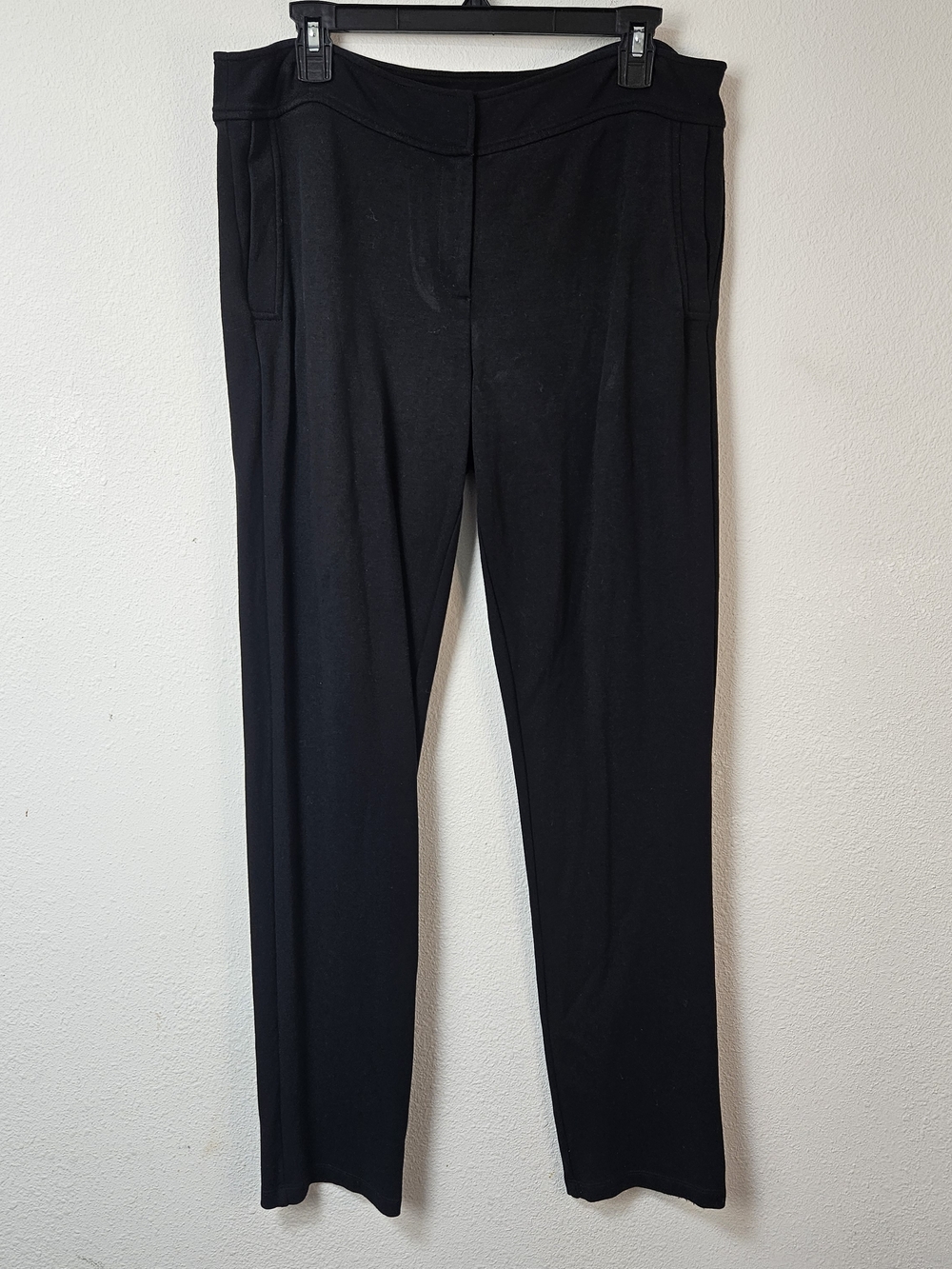 Eileen Fisher Viscose Nylon Spandex Pants Black Size M Minimalist Classic